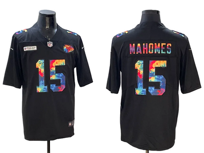 Custom Patrick Mahomes Gold Black Red Limited Football Jersey -All Stitched