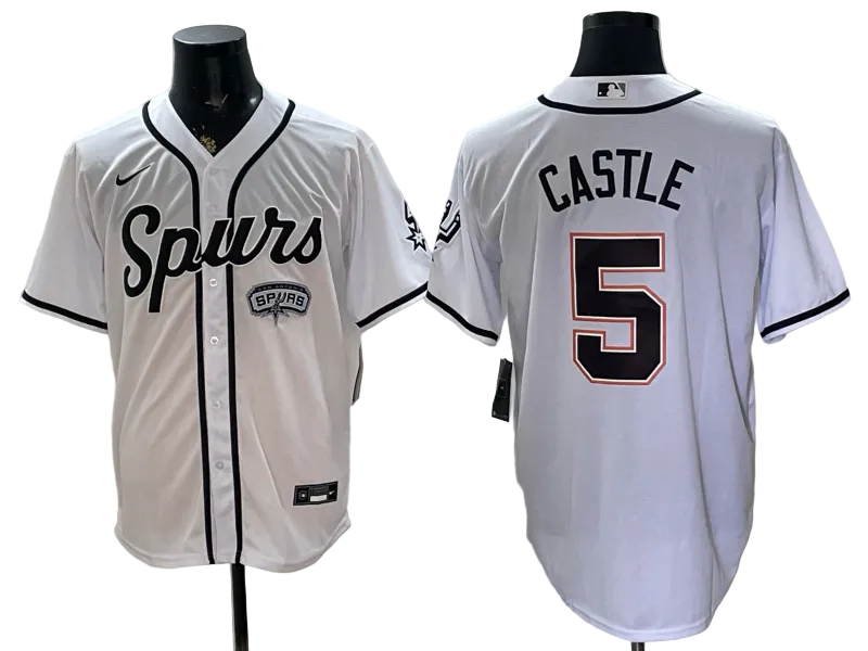 2026 Stephon Castle Dylan Harper De'Aaron Fox Victor Wembanyama San Antonio Spurs Baseball Jersey -All Stitched