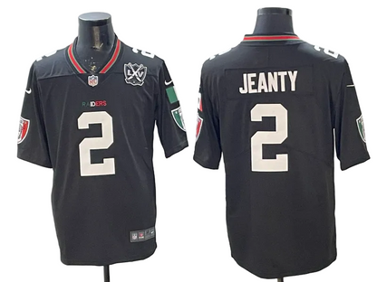 Custom Ashton Jeanty Raiders Black White Gray Split Retro Limited Football Jersey -All Stitched