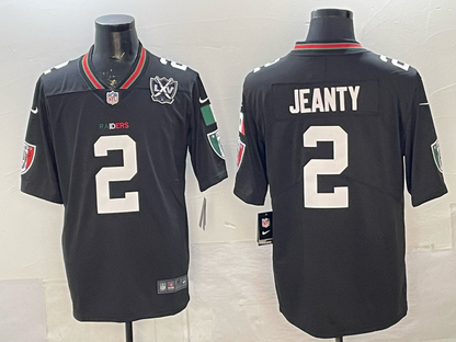 Custom Ashton Jeanty Raiders Black White Gray Split Limited Football Jersey -All Stitched