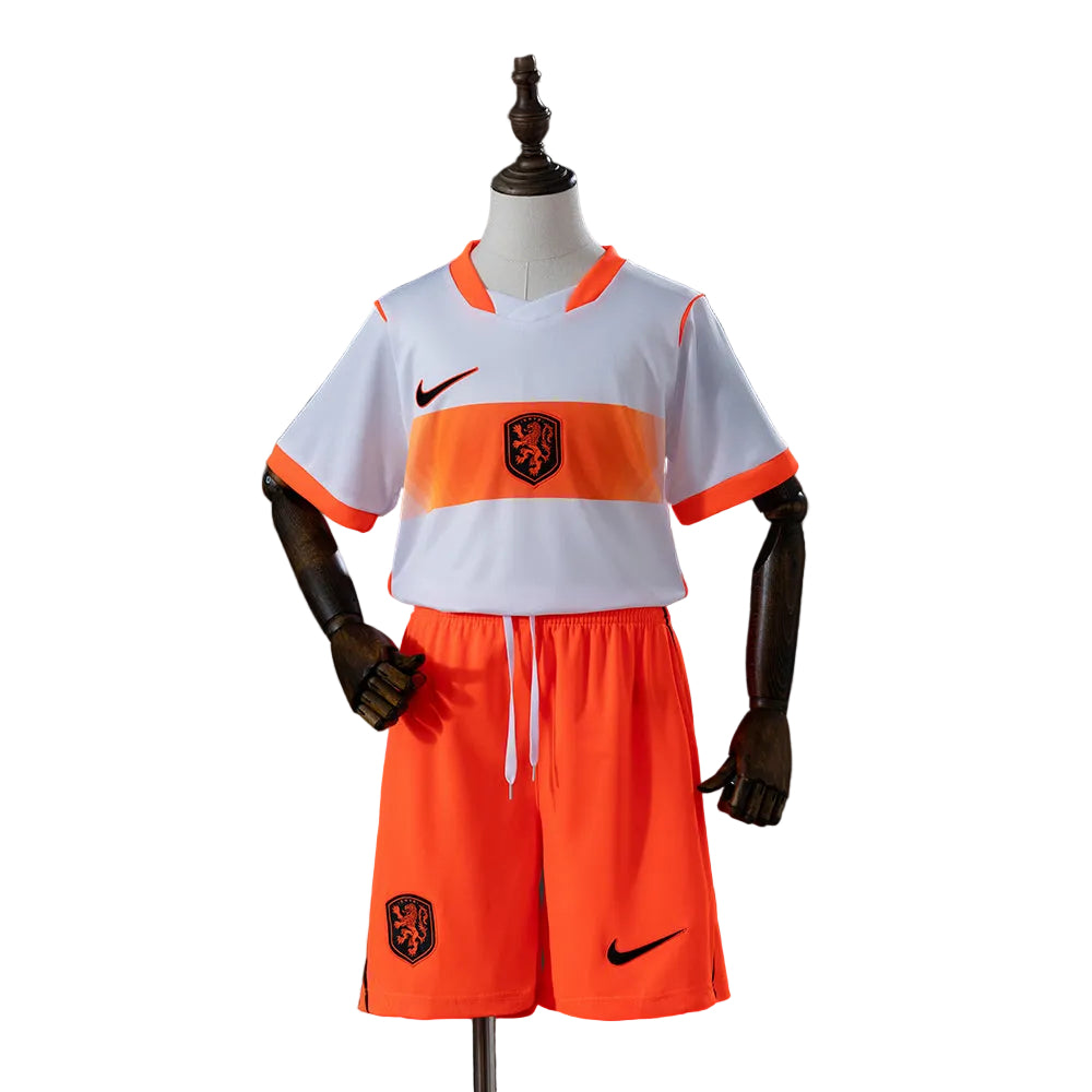 Custom Youth Netherlands 2026 Away White Soccer Jersey Kit Set– Personalized Name & Number