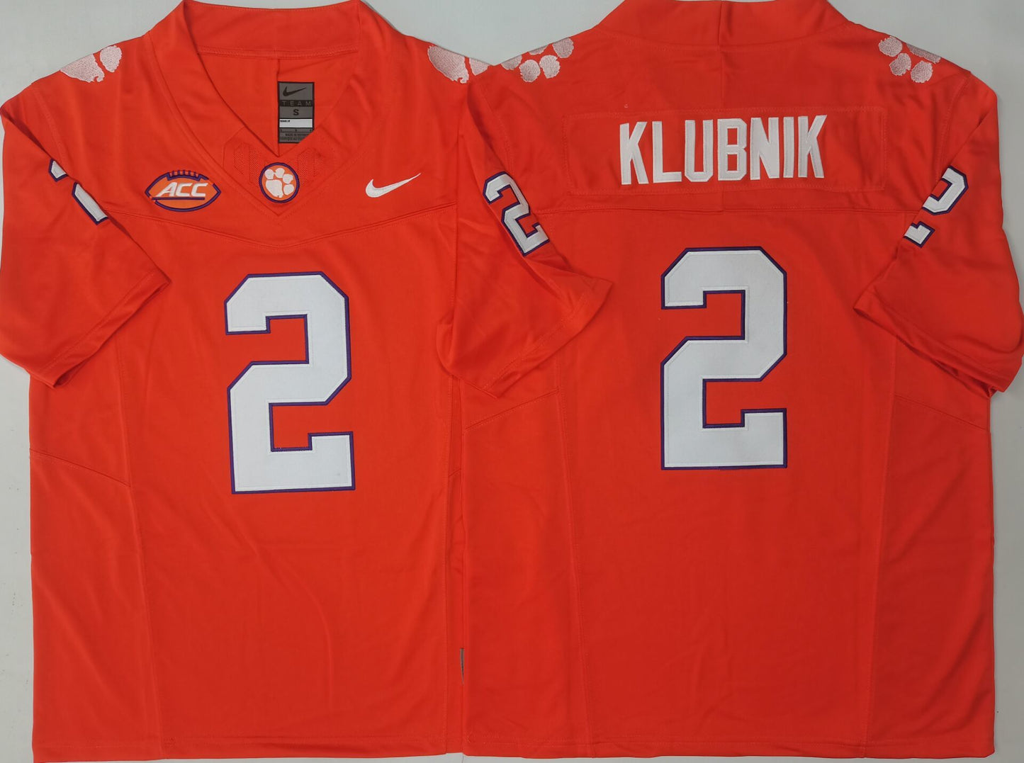 Men's Clemson Tigers Cade Klubnik #2 Vapor Orange Purple White Football Jersey -All Stitched
