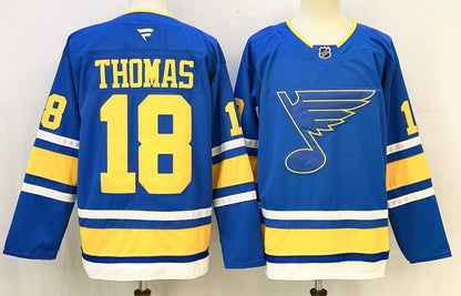 Custom Jordan Binnington Blues Home Blue Hockey Jersey -All Stitched