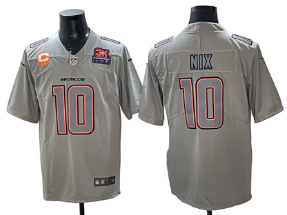 Custom Bo Nix Broncos Black Gold Orange Navy Limited Football Jersey -All Stitched