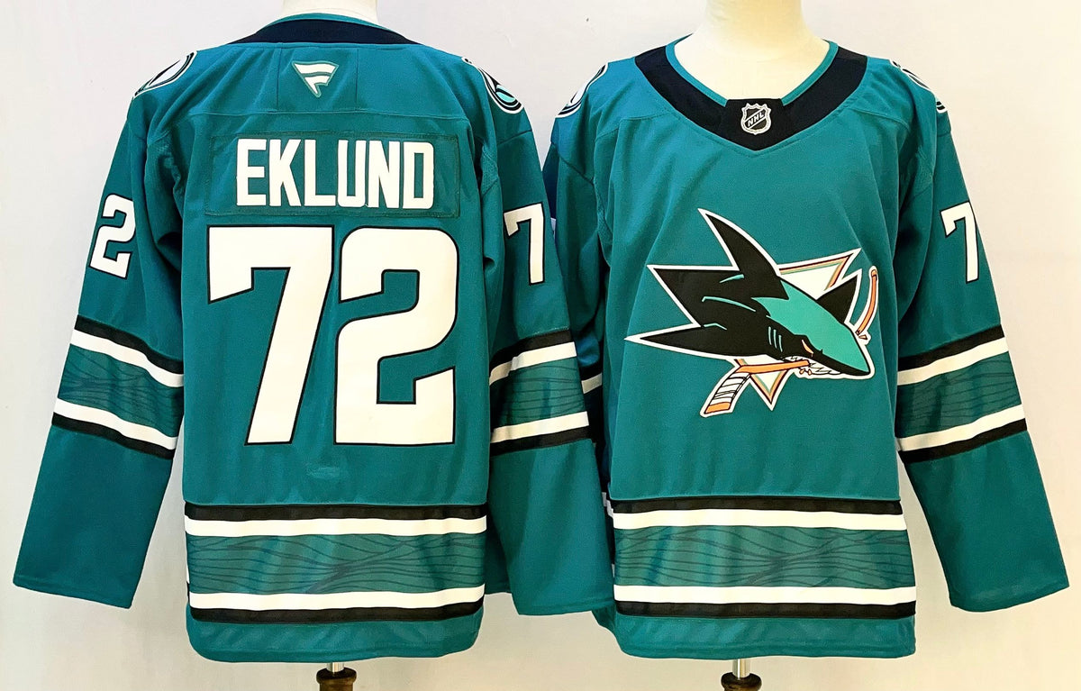 Custom Macklin Celebrini Teal Sharks Hockey Jersey -All Stitched