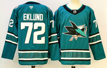 Custom Macklin Celebrini Teal Sharks Hockey Jersey -All Stitched