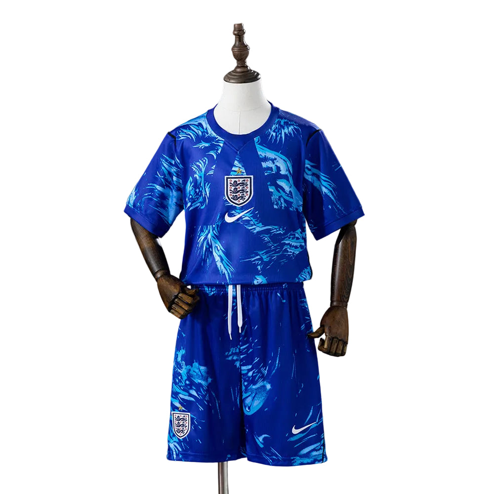 Custom Youth England 2026 GK Blue Soccer Jersey Kit Set– Personalized Name & Number