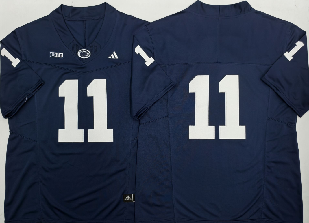 Custom Penn State Nittany Lions White Navy Limited Football Jersey -All Stitched