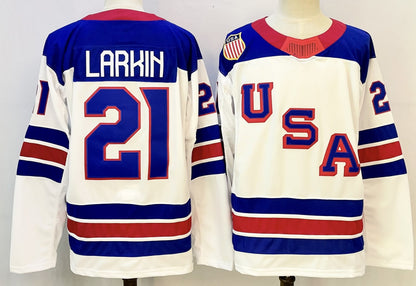 Custom 2026 USA White Royal All Stitched Hockey Jersey