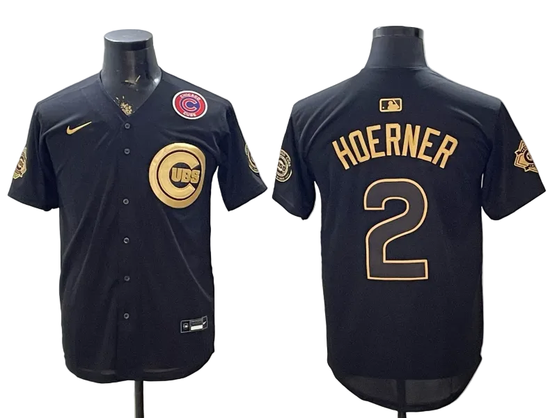 Custom Cubs Black Gold Limited Baseball Jersey -All Stitched