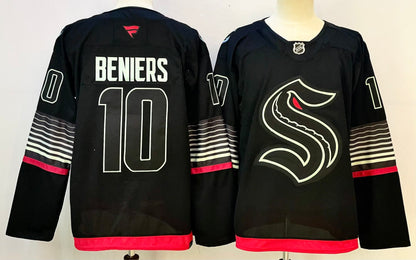 Custom Name Number Seattle Kraken Home Deep Sea Blue Alternate Black Hockey Jersey -All Stitched