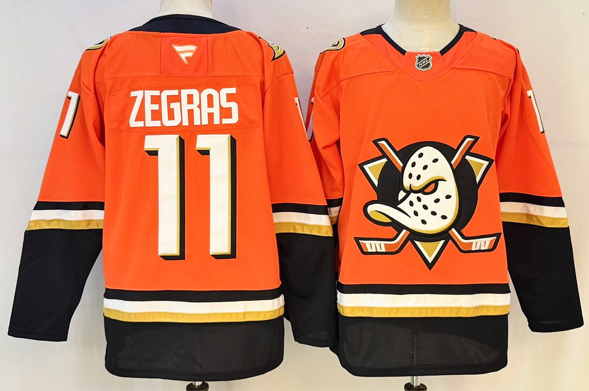 Custom Chris Kreider Ducks Home Orange Hockey Jersey -All Stitched