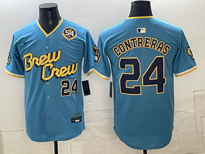 Custom William Contreras 2026 World Series Powder Blue Baseball Jersey -All Stitched