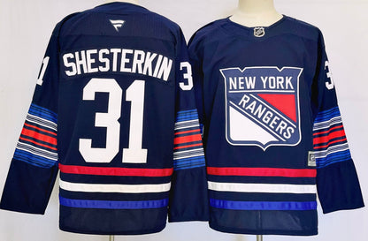 Custom Mika Zibanejad Alternate Premium Navy Hockey Jersey -All Stitched