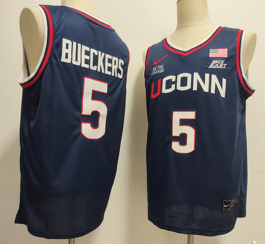 Custom Paige Bueckers #5 UConn Huskies Navy White Basketball Jersey -All Stitched