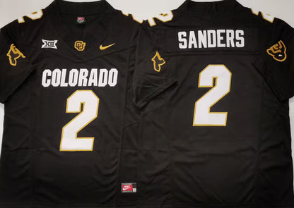 Men's Shedeur Sanders White Vapor Jersey #2 Black Gray Gold Colorado Buffaloes -All Stitched