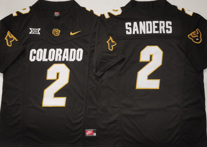 Custom Shedeur Sanders #2 Colorado Buffaloes White Gray Black Gold Limited Football Jersey -All Stitched
