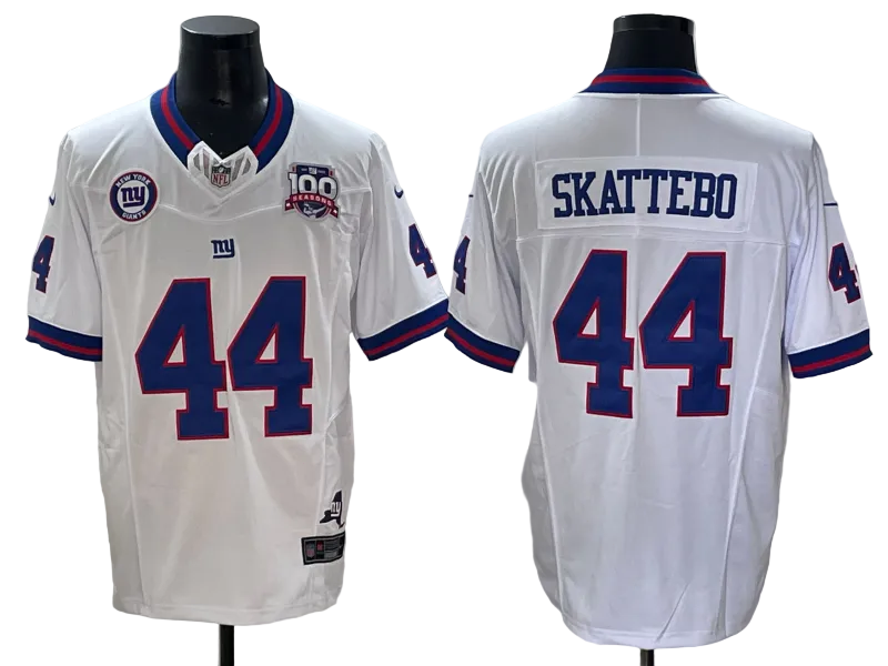 Custom Cam Skattebo Giants Legacy Royal White Black Limited Jersey -All Stitched