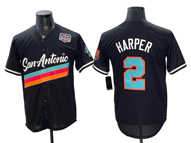 2026 Stephon Castle Dylan Harper De'Aaron Fox Victor Wembanyama San Antonio Spurs Baseball Jersey -All Stitched