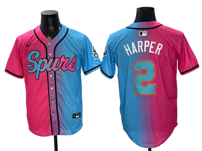 2026 Victor Wembanyama San Antonio Spurs Baseball Jersey -All Stitched