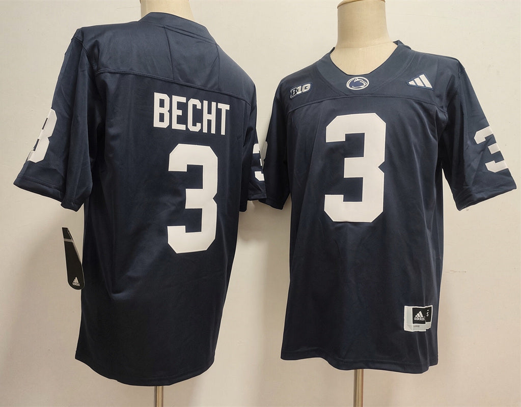 Custom Rocco Becht #3 Penn State Nittany Lions White Navy 2026 Limited Football Jersey -All Stitched