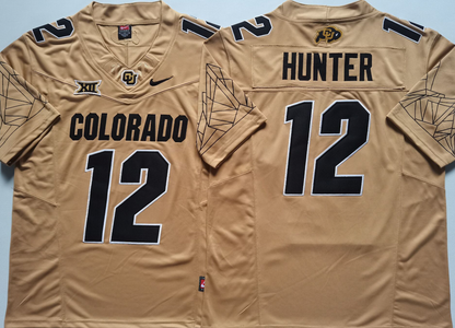 Custom Travis Hunter #12 Colorado Buffaloes White Gray Black Gold Limited Football Jersey -All Stitched