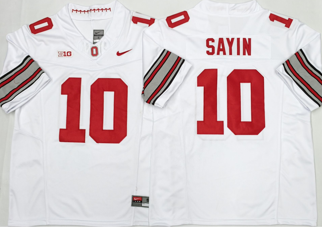 Custom Julian Sayin #10 Ohio State Buckeyes Scarlet White Black Limited Football Jersey -All Stitched
