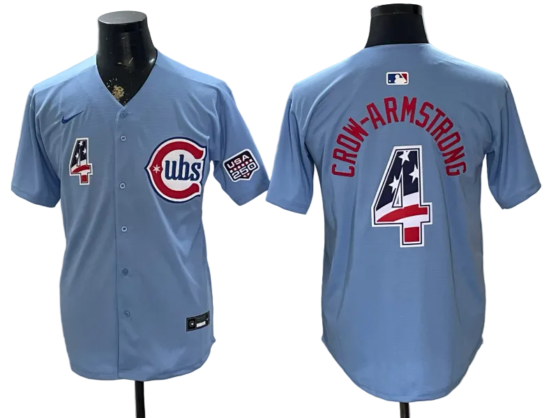 Custom Cubs Pete Crow-Armstrong USA 250 Fourth of July Baseball Jersey -All Stitched