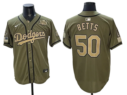 Olive 2026 Armed Forces Day Baseball Jersey -All Stitched