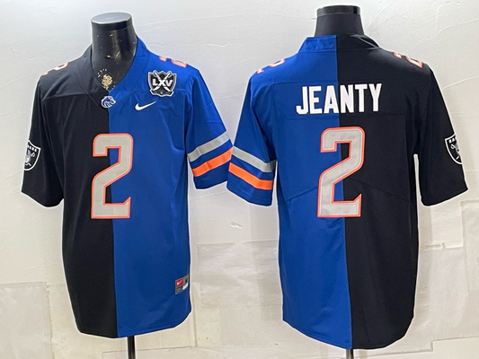 Custom Ashton Jeanty Raiders Black White Gray Split Limited Football Jersey -All Stitched