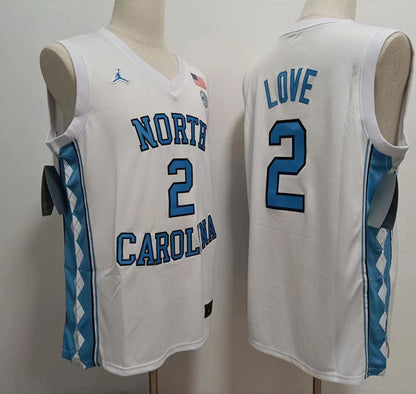 Custom Caleb Love #2 North Carolina Tar Heels Carolina Blue White Basketball Jersey -All Stitched