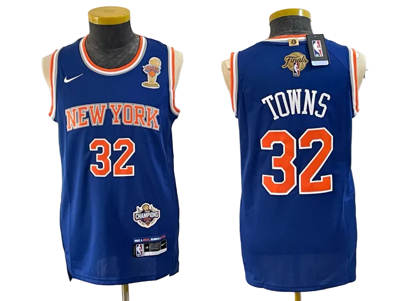 2026 OG Anunoby Jalen Brunson Josh Hart Karl-Anthony Towns Jose Alvarado Black Blue White Baskeball Jersey -All Stitched