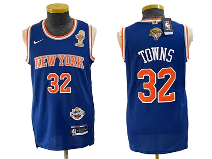 2026 OG Anunoby Jalen Brunson Josh Hart Karl-Anthony Towns Jose Alvarado Black Blue White Baskeball Jersey -All Stitched