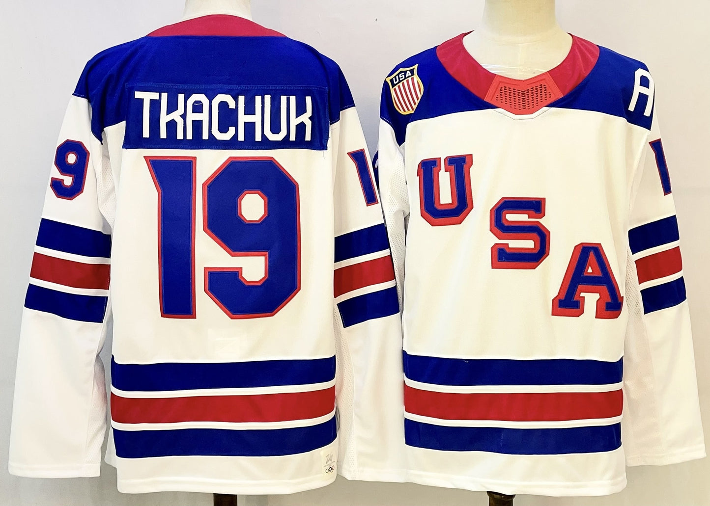 Custom 2026 USA White Royal All Stitched Hockey Jersey