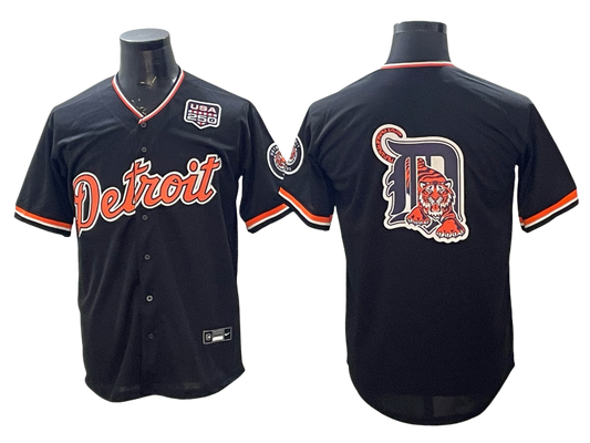 Custom Men's Tigers LOGO Navy Alternate All Stitched Baseball Jersey
