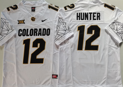 Custom Travis Hunter #12 Colorado Buffaloes White Gray Black Gold Limited Football Jersey -All Stitched