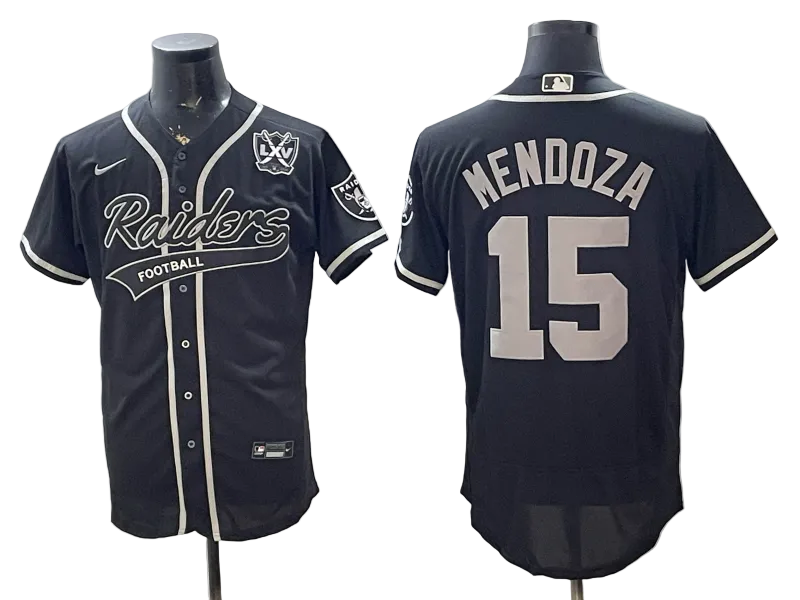 Custom Fernando Mendoza Raiders Black White Gray 250 USA Limited Baseball Jersey -All Stitched