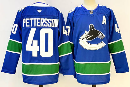 Custom 2026 Canucks Home Blue Premium All Stitched Hockey Jersey