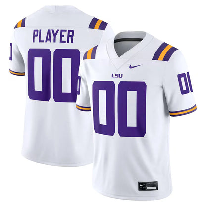 Custom Name Number LSU Tigers White Purple Limited Football Jersey -All Stitched