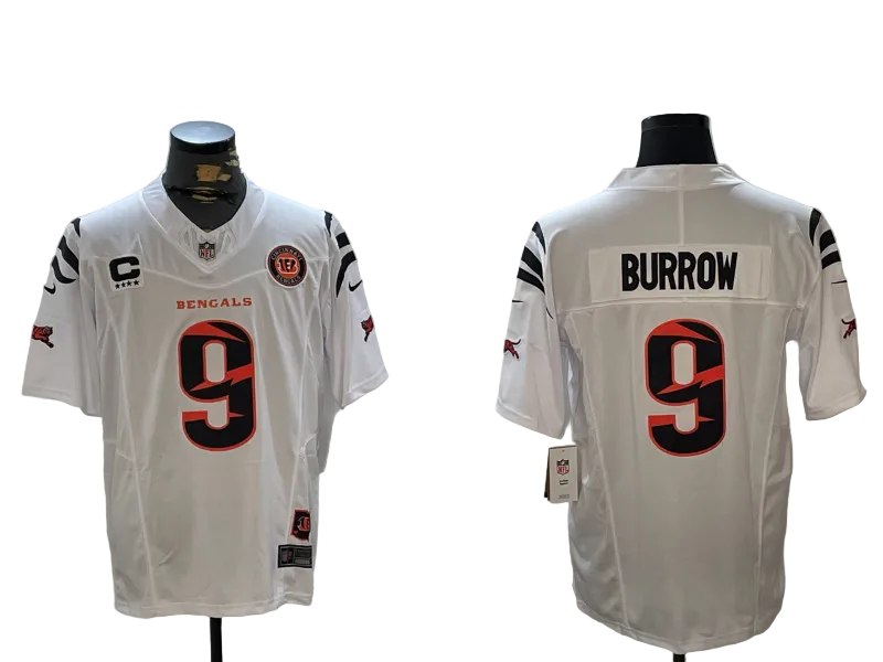 Custom Joe Burrow Black White Gray Split 2026 Salute to Service Limited Football Jersey -All Stitched