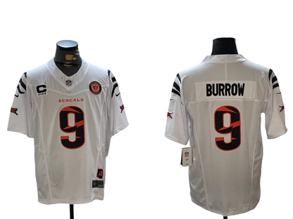Custom Joe Burrow Black White Gray Split 2026 Salute to Service Limited Football Jersey -All Stitched