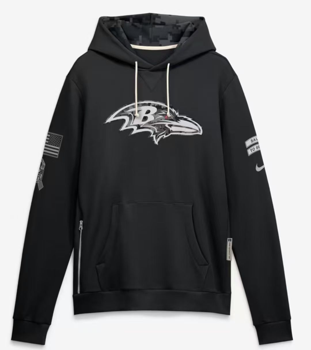 2026 Salute to Service Black Sideline Dri-FIT Pullover Hoodie