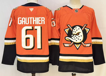 Custom Chris Kreider Ducks Home Orange Hockey Jersey -All Stitched