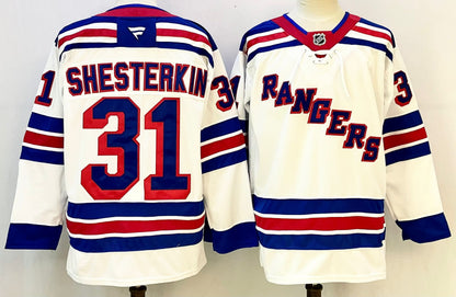 Custom 2026 Ranger Away White Premium All Stitched Hockey Jersey
