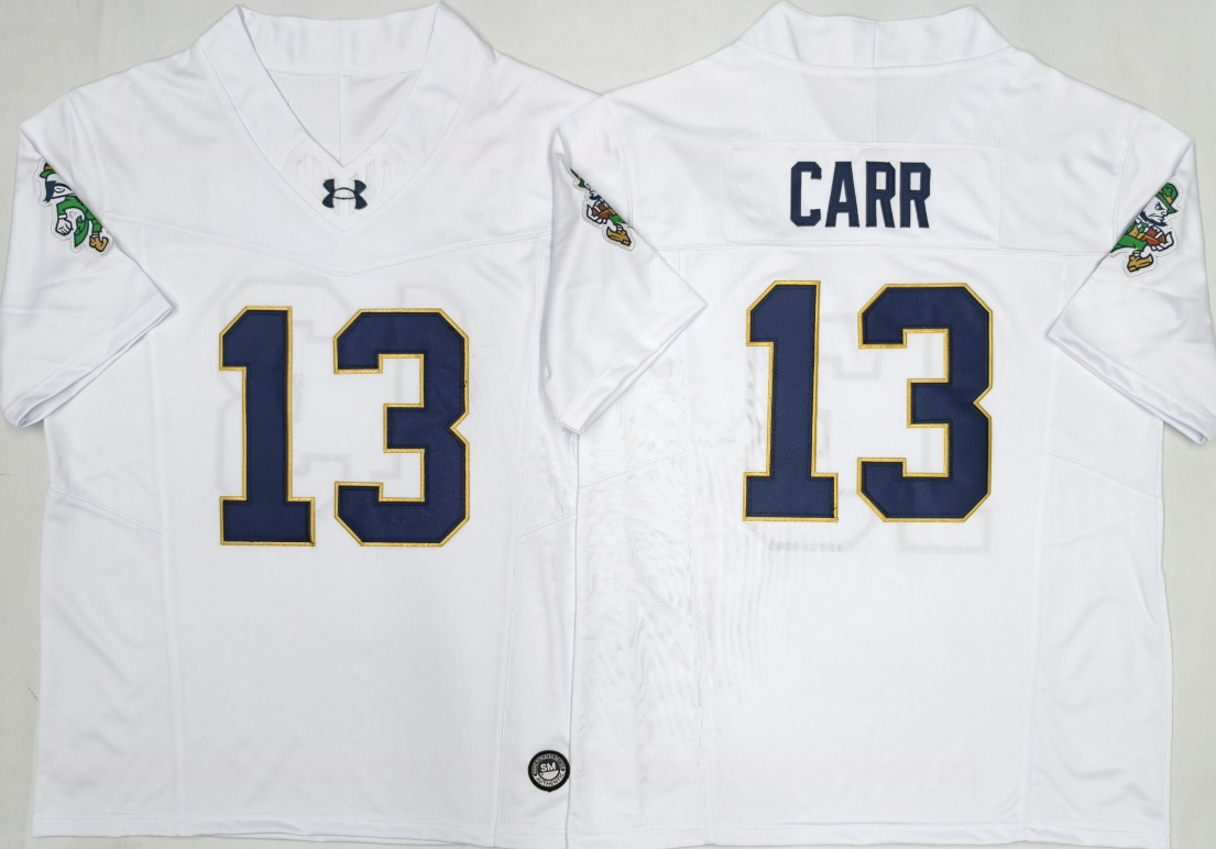 Custom CJ Carr #13 Notre Dame Fighting Irish Green White Navy Limited Football Jersey -All Stitched