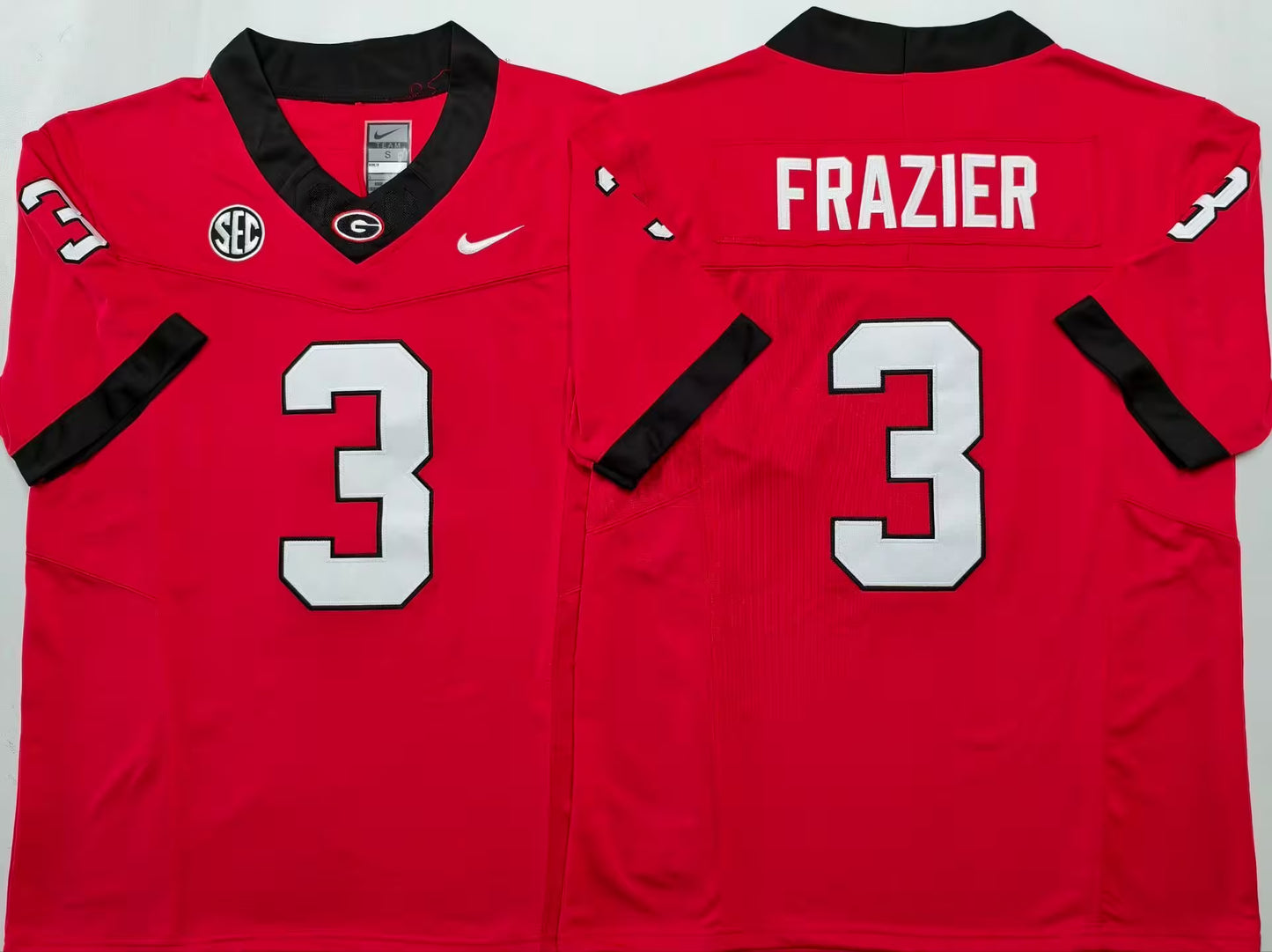 Men's Nate Frazier Black Vapor Jersey #3 Georgia Bulldogs Stranger Things Edition-All Stitched