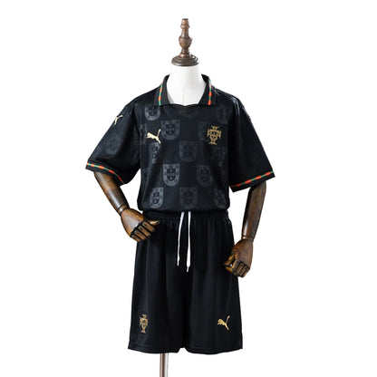 Custom Youth Portugal 2026 "Pantera Negra" Black Soccer Jersey Kit Set– Personalized Name & Number