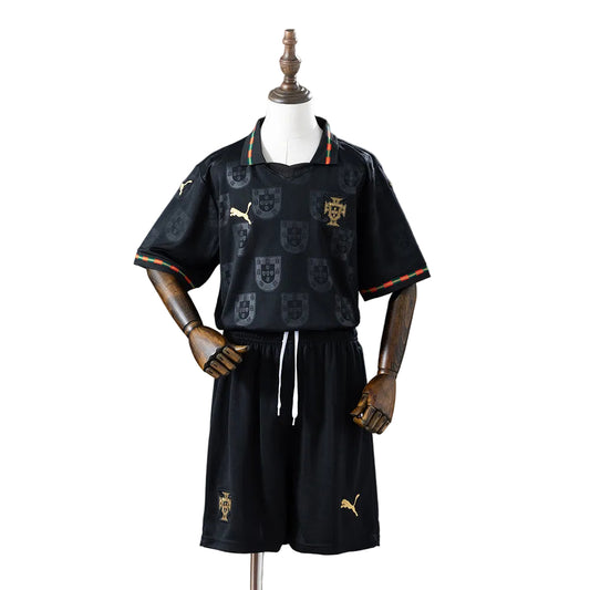 Custom Youth Portugal 2026 "Pantera Negra" Black Soccer Jersey Kit Set– Personalized Name & Number