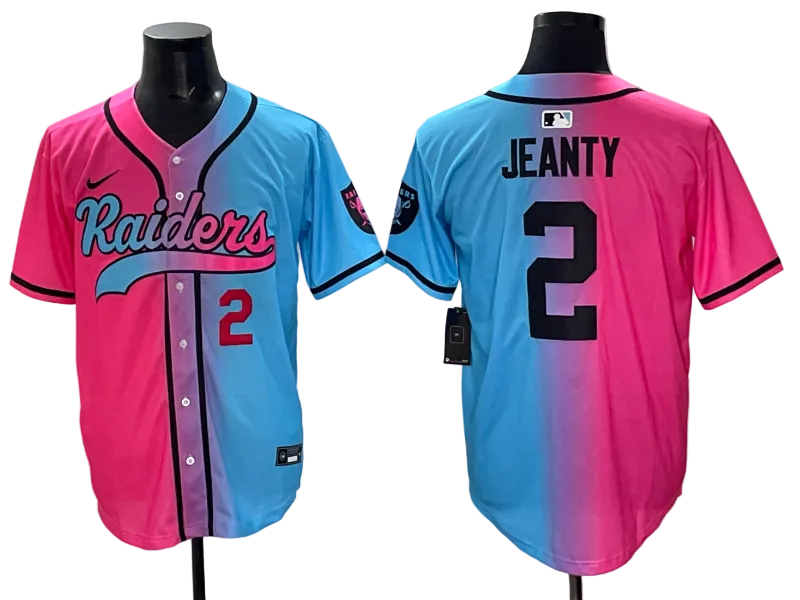 Custom Ashton Jeanty Las Vegas Raiders LOGO Split Limited Baseball Jersey -All Stitched
