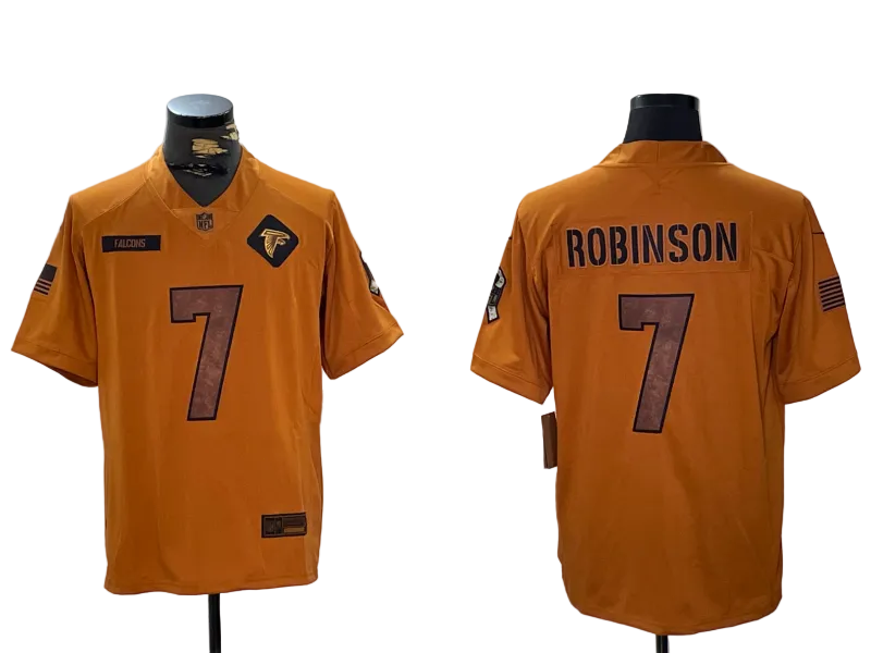 Custom Bijan Robinson Stranger Things Stuck In The Upside Down Black Limited Jersey -All Stitched